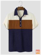 Colorblock Corduroy Golf Shirt
