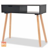 Console Table with Solid Wood Top and Black Legs