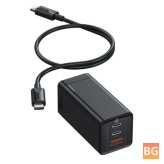 US Plug Wall Charger - GaN Tech Baseus GaN2 Pro 65W 3-Port USB PD Charger