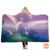 Winter Wearable Blanket with 3D Unicorn on Top