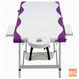 Aluminum Table with 3 Zones - White and Purple