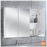 Vanity Cabinet with Mirror and Door Organizer - 90x13x68cm