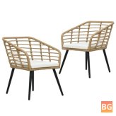 2-Piece Garden Chairs with Cushions