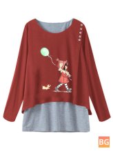 T-shirt with Cartoon Girl on Front