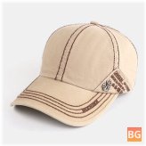 Sun Hat with Embroidery Pattern - Solid Color