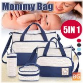 5-in-1 Waterproof Diaper Bag Set for Moms on-the-go