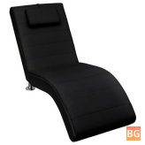 Black Chaise Longue with Cushion
