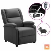 Anthracite Faux Leather Recliner