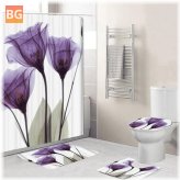 Bathroom Rug with Lavender Flowers - Waterproof and Non-Slip