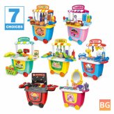 Small Trolley Tool Car - Fast Food Car - Ice Cream Car - Makeup Car - Medical Car - BBQ Car - Family Toy Set - DIY Gifts