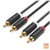 Audio Cable - RCA to RCA to 1m, 2m, 3m