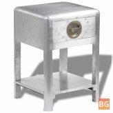 End Table with 1 Drawer Vintage Aircraft Style