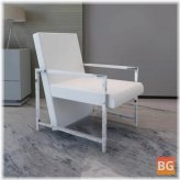 Armchair with chrome legs and white leather