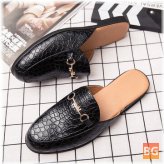 Real crocodile pattern slippers for men