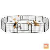PawGiant Dog Pen 16 Panels 24 Inch High RV Dog Playpen for Dogs with Metal Protect Design Poles, Foldable Pet Barrier with Door