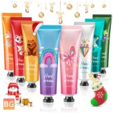 Gift Set of 9 hand cream scents - Hand Lotion, Lip Balm, Foot Lotion, Facial Sprays, Toothpaste, Toothbrush, Shampoo and Shower Gel