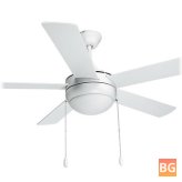 52" Modern 5-Blade Ceiling Fan with LED Light - Flush-Mount Chandelier for Bedroom Living Room Dining Room