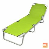 Sun Lounger with Powder-coated Steel Frame - Apple Green