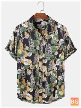 Tropical Print Pocket Shirts for Men