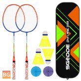 Badminton Rackets Set - 1 Pair, 3 Balls, Replacement Grip Tapes, 1 Carrying Bag