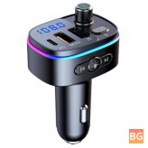 Bluetooth Car Charger with 18W PD, QC3.0, and FM Radio