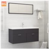 Gray Chipboard Bathroom Furniture Set