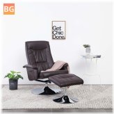 Armchair with Footstool - Brown