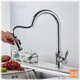 Dual Mode Brass Kitchen Faucet with Pull-Out and Splash Proof Features