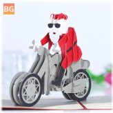 Greeting Card for Christmas - 3D Motorcycle Santa Claus