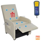 Massage Chair - Artificial Leather Cream