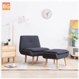 Armchair with Footstool Fabric - Dark Gray
