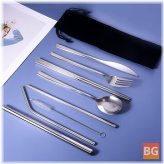 Titanium-Plated Cutlery Set - Knife, Fork, Spoon, Chopsticks - Set