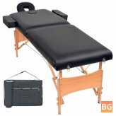 Black Massage Table with 2 Zones - 10CM Thick