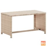 27.6"x15.7"x15" Poly Rattan Coffee Table