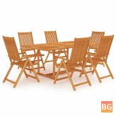 Set of 7 Teak Garden Dining Chairs