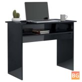 Desk with Black Gloss and White Marble Top