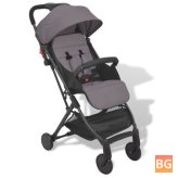 Gray Stroller with a Portable Children Carriage - 89x47.5x104 cm