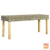 Bench with Rattan and Wood