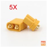 2mm Bullet Connectors for RC Drone Airplane Battery - 5X Amass