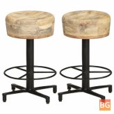 2-Piece Bar Stool with Wood Seat