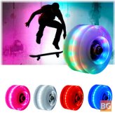 4PCS LED Light Up Wheels for Quad Roller Skates - Women Girls' Colorful Sneaker