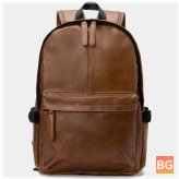 Vintage PU Leather Backpack for School and College