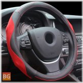 Leather Car Auto Steel Ring Wheel Glove Cover - Multicolor