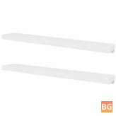 2 white MDF Floating Wall Display Shelves for Storage