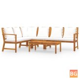 Cream Acacia Wood Garden Lounge Set