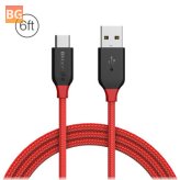 6ft/1.8m Data Cable with Nylon Patch and Strap