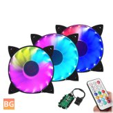 Coolmoon 30000Hrs 3PCS RGB Fan with Controller Remote for PC Cooling