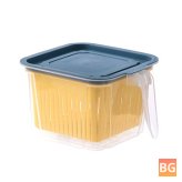 6PCS Kitchen Storage Boxes - Plastic Rice Food Drain Seal Container