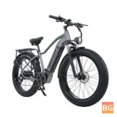 BURCHDA RX50 48V 18AH 1000W 26*4.0inch Electric Bike with 60-70KM Mileage, 180KG Payload, Snowfield