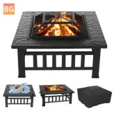 Fire Pit with Spark Screen and Waterproof Cover - Kingso
